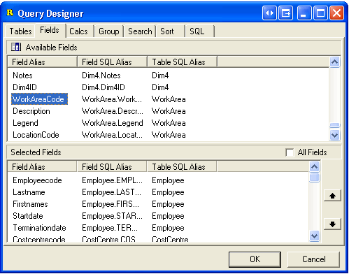 Changing a Reports Query Design