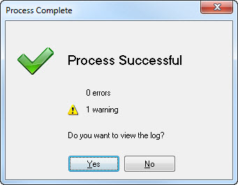 ProcessComplete-Successful-1Warning