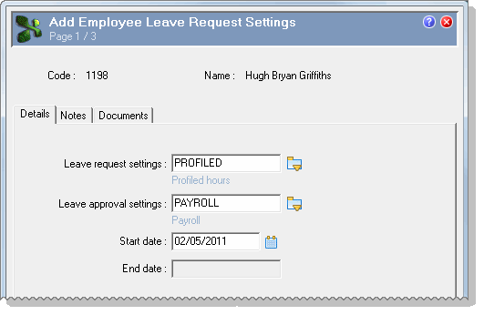 Employee Leave Request Settings