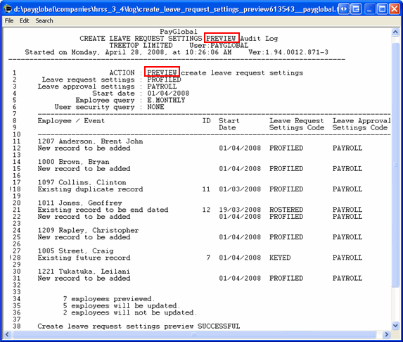 Audit Log - Preview