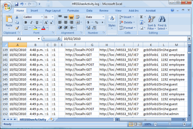 Open User-activity Log