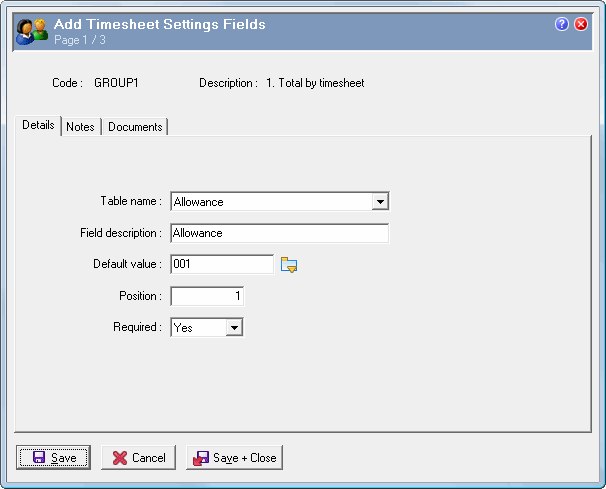 Timesheet Settings Fields