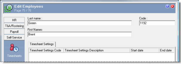 Employee Timesheet Setings