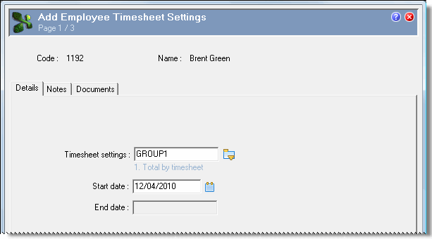 Add Employee Timesheet Settings