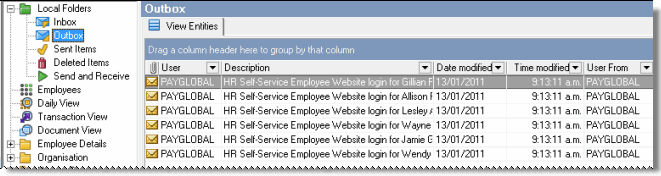 Generate Password for a Group of Employees - Outbox