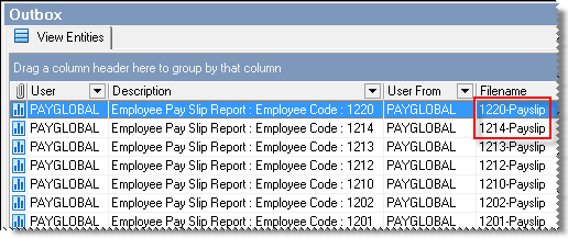 Edit Report Settings - Outbox