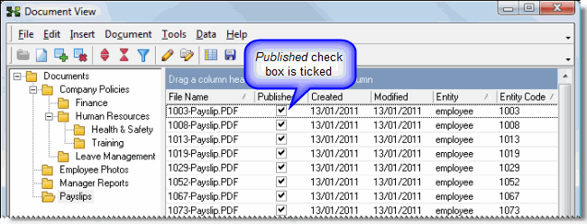 Check Document View - Published
