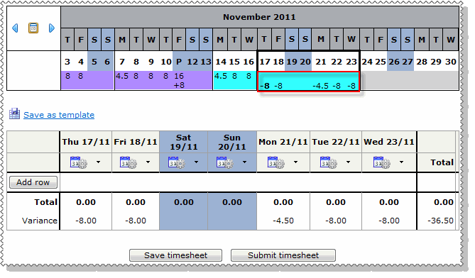 Timesheet two periods - 6