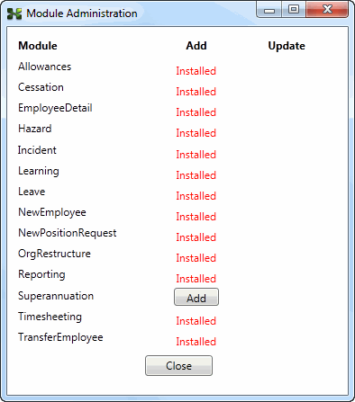 Module Administration Superannuation