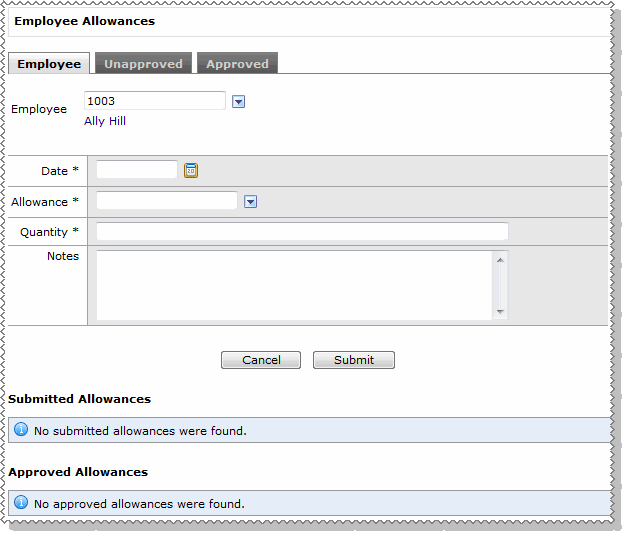 Enter Allowance