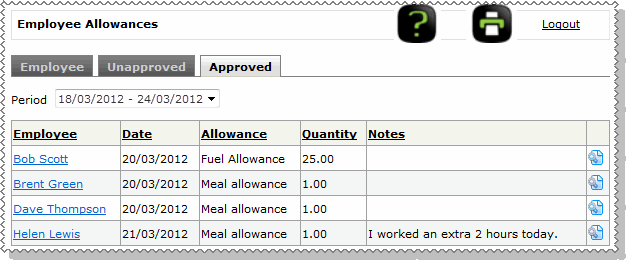 Approved tab