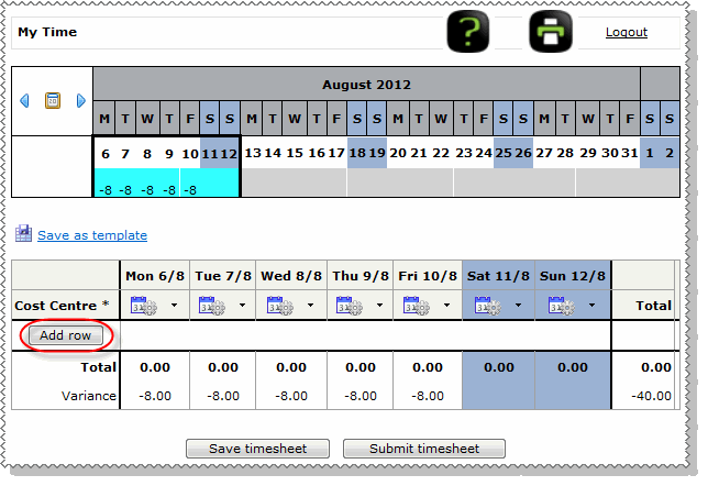 Add Row