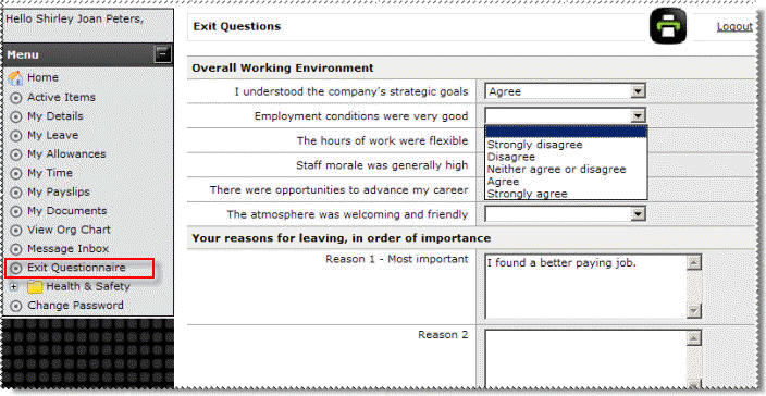 ESS Exit Questions