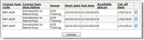 Course Search Results