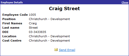 Org Chart - Employee Details