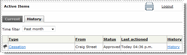 Active Items - Cessation