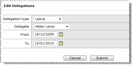 Set up a new delegate
