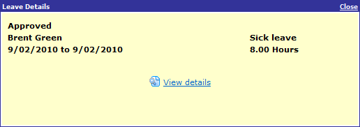 Employee Approved Leave Popup