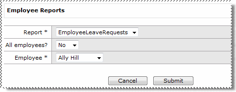 Employee Reports Screen