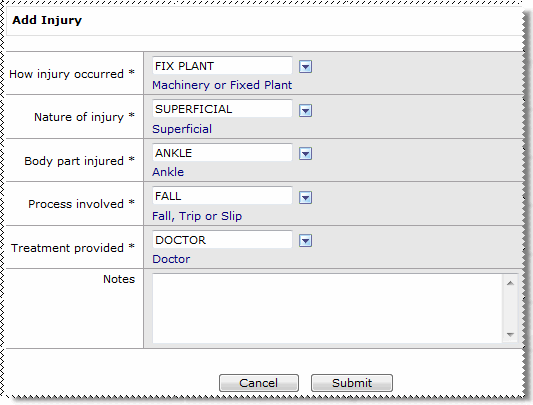 Injured persons injury