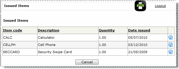 Employee Issued Items