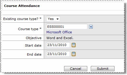 Course Attendance - Employee