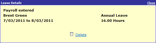 Payroll entered popup