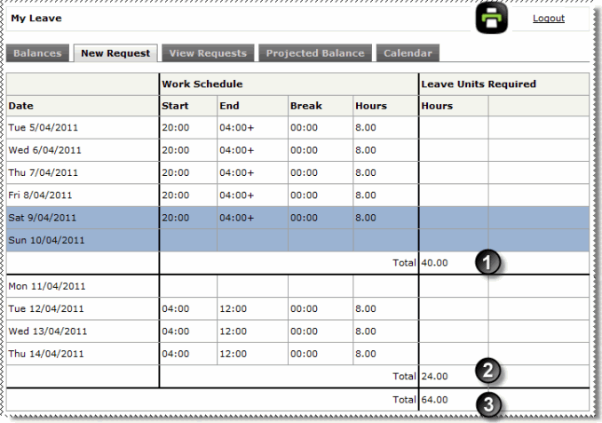 View roster - Rostered