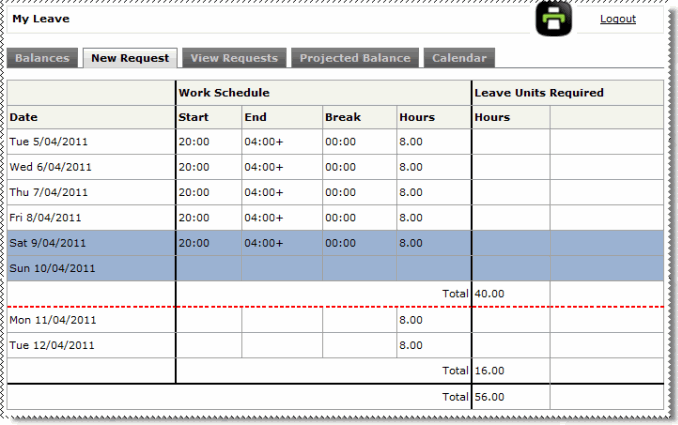 View roster - Change in setup