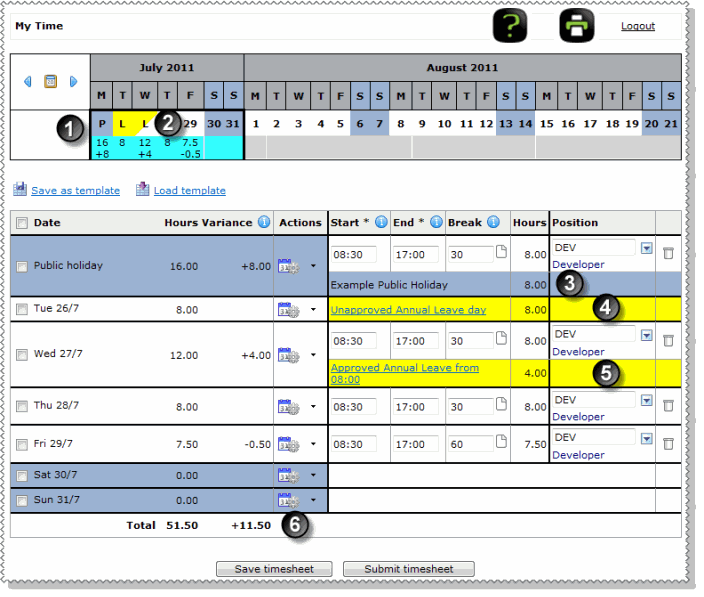 Timesheets - Leave G2