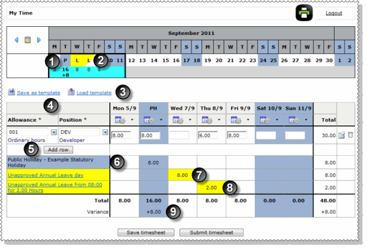 Timesheets - Leave G1