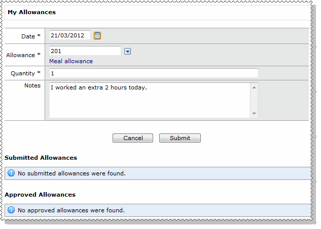 Employee - My allowances