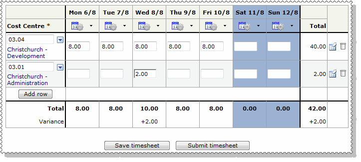 Add timesheet hours