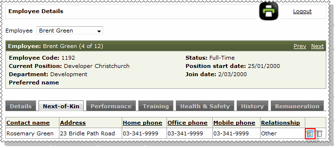 Employee Details navigation