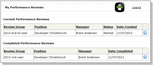 My Performance Reviews