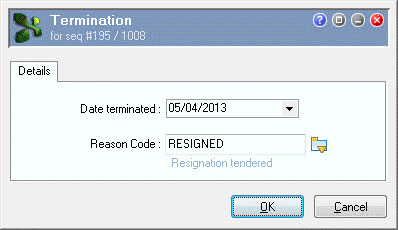 Termination form