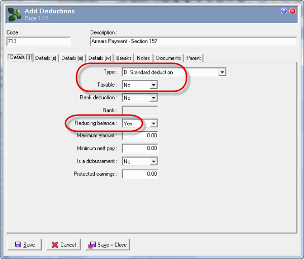 Deduction - Arrears - Details1