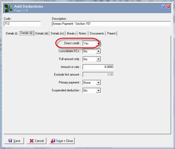 Deduction - Arrears - Details2