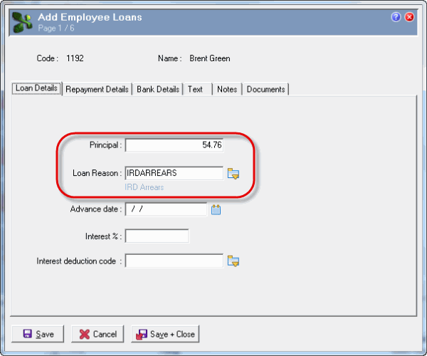 EmployeeLoan-LoanDetails-Arrears