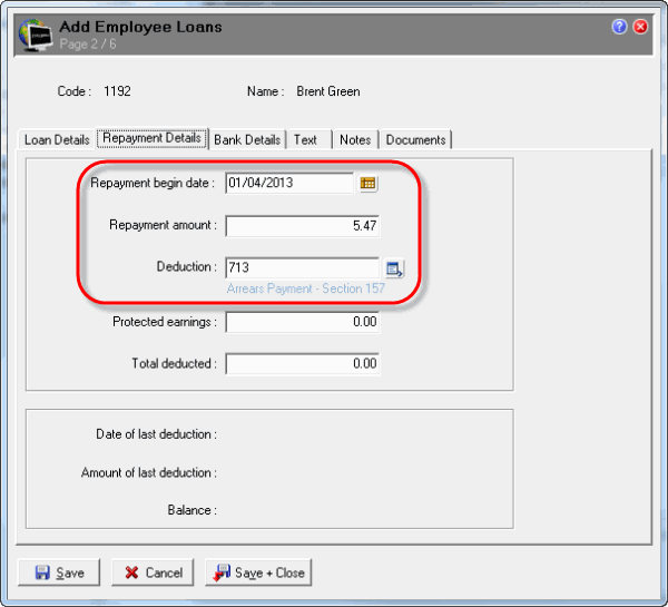 EmployeeLoan-RepaymentDetails-Arrears